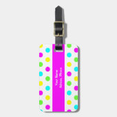 Funny Colorful Polka Dots Kinder Bagagelabel (Voorkant verticaal)