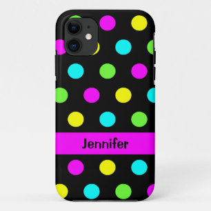 Funny Colorful Polka Dots Name Case-Mate iPhone Case