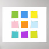 Funny Colorful Post-it Notes Poster (Voorkant)