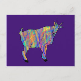 Funny Colorful Quirky Goat Funky Cute Animal Art Briefkaart