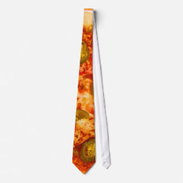 Funny Colorful Red Yellow Green Jalapeno Pizza Stropdas