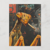 Funny Colorful Smoking Mantis Surreal Briefkaart (Voorkant)
