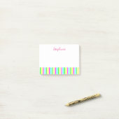 Funny Colorful Stripes Persoonlijke Kinder naam Post-it® Notes (Op bureau)