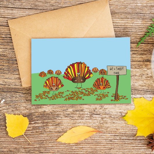 Funny, Colorful, Thanksgiving Turkije Cartoon Bedankkaart