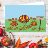 Funny, Colorful, Thanksgiving Turkije Cartoon Bedankkaart