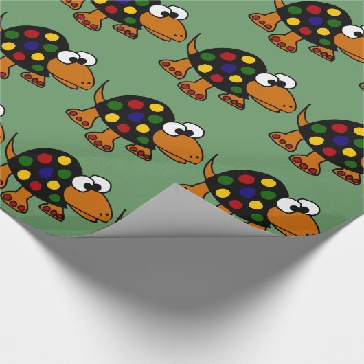 Funny Colorful Turtle Art Cadeaupapier (Hoek)