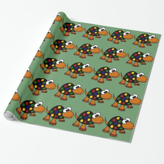 Funny Colorful Turtle Art Cadeaupapier (Uitgerold)