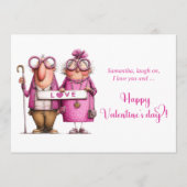 Funny Colorful Valentine Sarcastic Love Couple Feestdagenkaart (Voorkant)