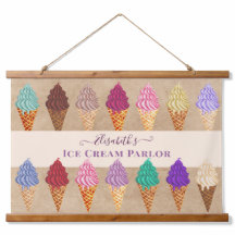 Funny Colorful Waterverf  Ice Cream Parlor