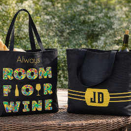 Funny Colorful Wine Lovers Tote Bag