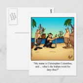 Funny Columbus Day Humor Briefkaart (Voorkant / Achterkant)