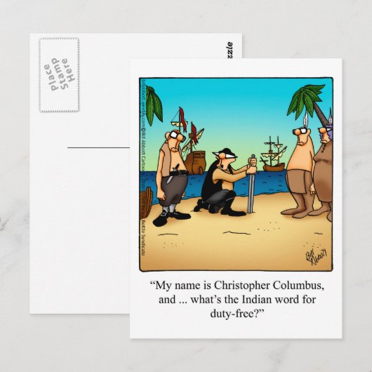 Funny Columbus Day Humor Briefkaart (Voorkant / Achterkant)