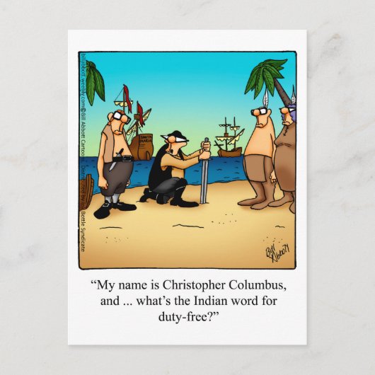 Funny Columbus Day Humor Briefkaart (Voorkant)