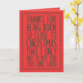 Funny Combinated December Birthday en Kerstmis Kaart (Gele Bloem)