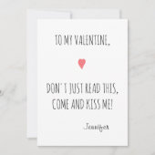 Funny come and Kiss me Boyvriend Husband Valentijn Feestdagenkaart (Voorkant)