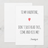 Funny come and Kiss me Boyvriend Husband Valentijn Feestdagenkaart (Voorkant / Achterkant)