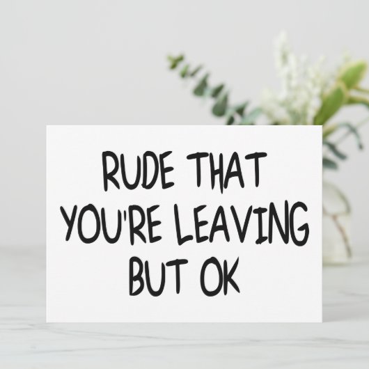 Funny CoMedewerker die Farewell verliest Vaarwel Kaart (Staand voorkant)