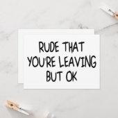 Funny CoMedewerker die Farewell verliest Vaarwel Kaart (Voorkant / Achterkant in situ)