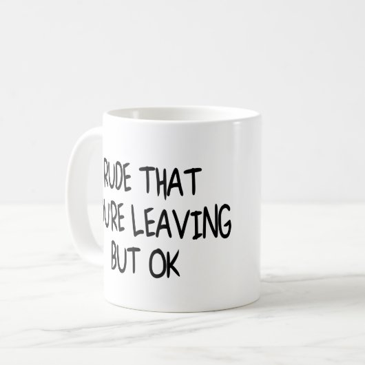 Funny CoMedewerker die Farewell verliest Vaarwel Koffiemok (Voorkant links)