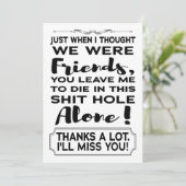 Funny CoMedewerker die Farewell verliet Vaarwel we Kaart (Staand voorkant)