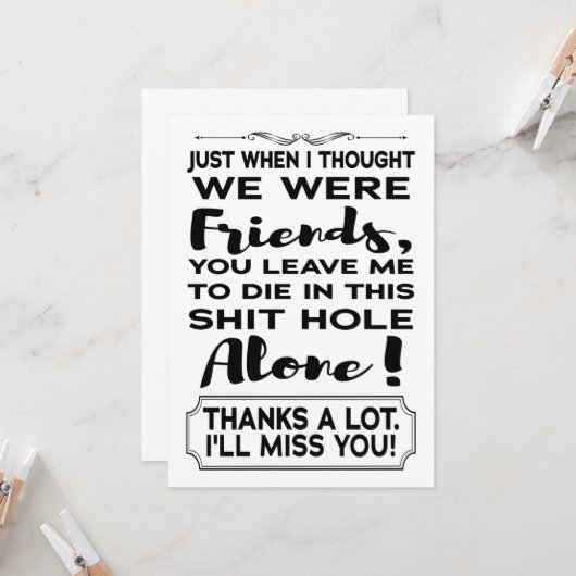 Funny CoMedewerker die Farewell verliet Vaarwel we Kaart (Voorkant / Achterkant in situ)