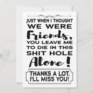 Funny CoMedewerker die Farewell verliet Vaarwel we Kaart