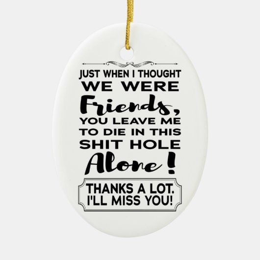 Funny CoMedewerker die Farewell verliet Vaarwel we Keramisch Ornament (Voorkant)