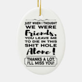 Funny CoMedewerker die Farewell verliet Vaarwel we Keramisch Ornament (Achterkant)