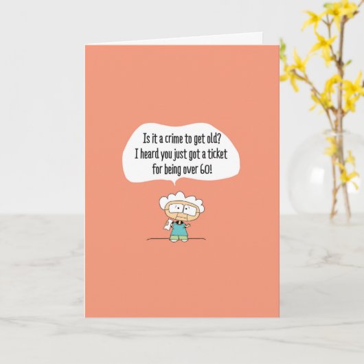 Funny Comic Birthday Kaart 114 (Gele Bloem)