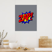 Funny  Comic Book Style Sound Effect Zap Poster (Keuken)