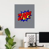 Funny  Comic Book Style Sound Effect Zap Poster (Thuiskantoor)