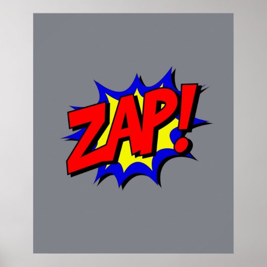Funny  Comic Book Style Sound Effect Zap Poster (Voorkant)