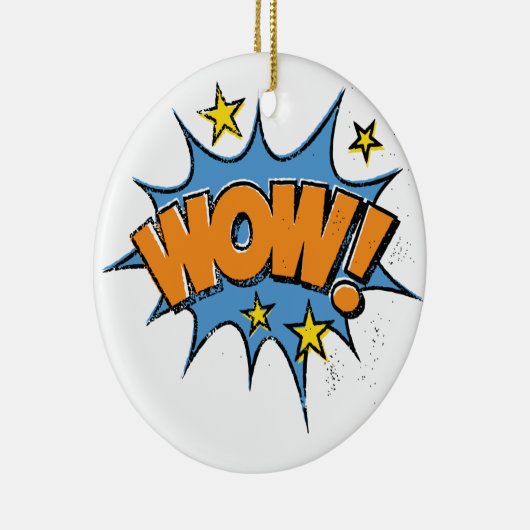 Funny Comic Cartoon Explosion with Nice WoW Text Keramisch Ornament (Rechts)