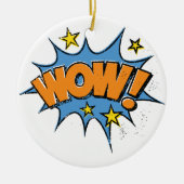 Funny Comic Cartoon Explosion with Nice WoW Text Keramisch Ornament (Voorkant)