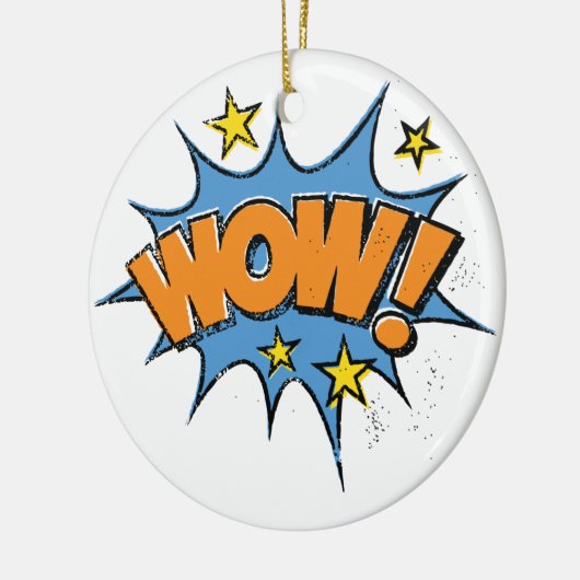 Funny Comic Cartoon Explosion with Nice WoW Text Keramisch Ornament (Links)