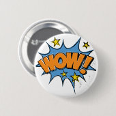 Funny Comic Cartoon Explosion with Nice WoW Text Ronde Button 5,7 Cm (Voorkant /achterkant)