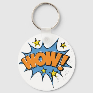 Funny Comic Cartoon Explosion with Nice WoW Text Sleutelhanger