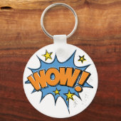 Funny Comic Cartoon Explosion with Nice WoW Text Sleutelhanger (Voorkant)