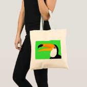 Funny comic cartoon Toucan bird glimlach Tote Bag (Voorkant (product))