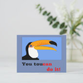 Funny comic cartoon Toucan-vogelgrap-voering Briefkaart (Staand voorkant)