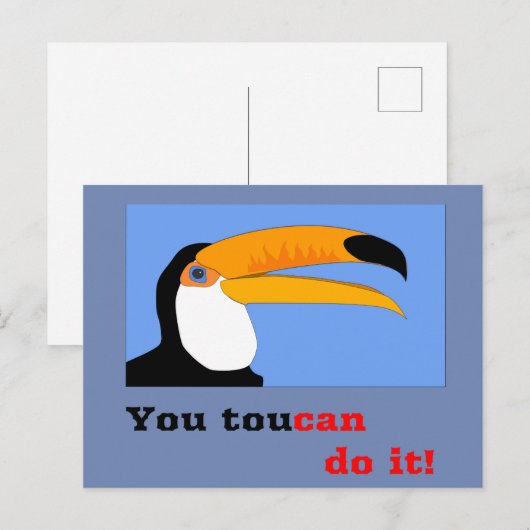 Funny comic cartoon Toucan-vogelgrap-voering Briefkaart (Voorkant / Achterkant)