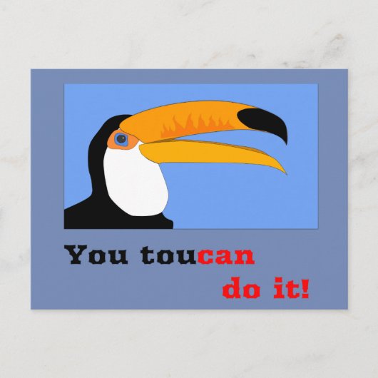 Funny comic cartoon Toucan-vogelgrap-voering Briefkaart (Voorkant)