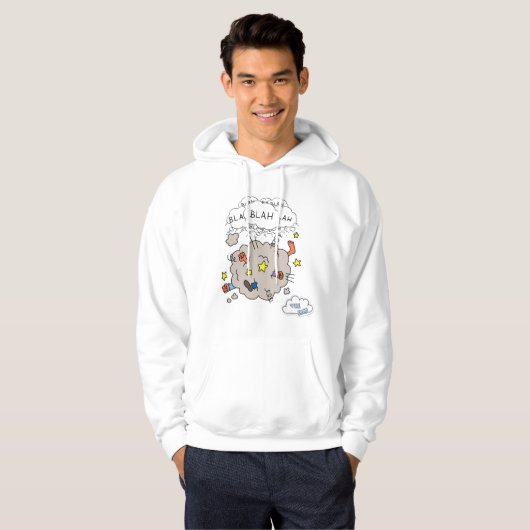 Funny Comic Fight Cloud Men's Pullover Hoodie (Voorkant volledig)