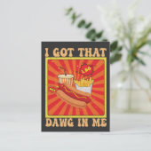 Funny Comic Hot Dogs Combinatie Ik Heb Die Hond In Briefkaart (Staand voorkant)