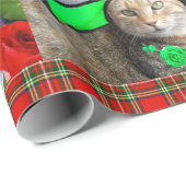 FUNNY COMIC STRIPS/WEIRD TALKING CATS, Red Tartan Cadeaupapier (Rol Hoek)