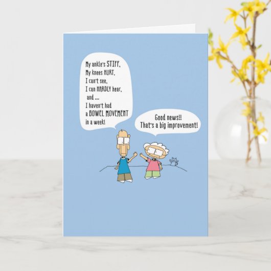 Funny Comic Wenskaart 034 Kaart (Gele Bloem)