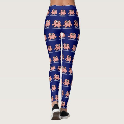 Funny Comics Pig Year Zodiac Kies kleuren Leggings (Achterkant)
