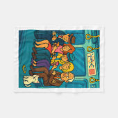 Funny Commuter Train Digital Detox Tech Satire Gif Fleece Deken (Voorkant (Horizontaal))