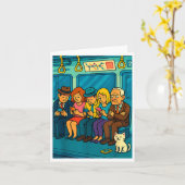 Funny Commuter Train Digital Detox Tech Satire Gif Kaart (Gele Bloem)