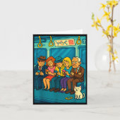 Funny Commuter Train Digital Detox Tech Satire Gif Kaart (Gele Bloem)